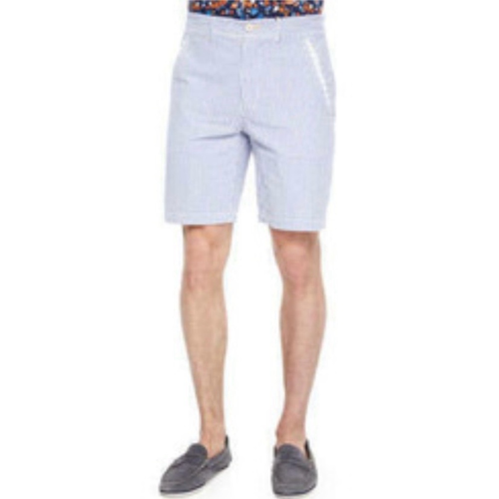 Robert Graham‎ Hawkes Ball 9" Seersucker Shorts Size 30 Classic Fit Blue Preppy